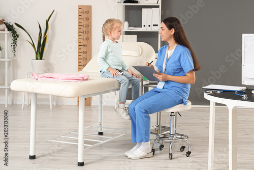 Female pediatrician and lit...