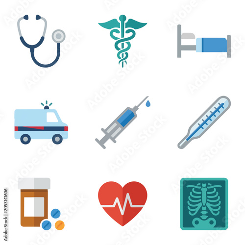 Medical Healthcare Icons Set Collection.