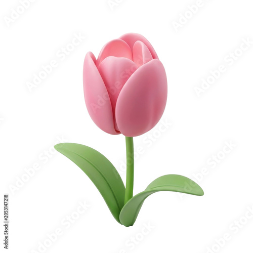 Pink Tulip Flower on a transparent background PNG file