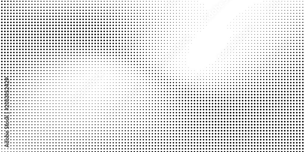 Fototapeta premium Dotted halftone gradient texture. Vanishing polka dot background. Repeating dots gradation modern