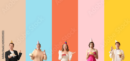 Diverse group of happy peop...