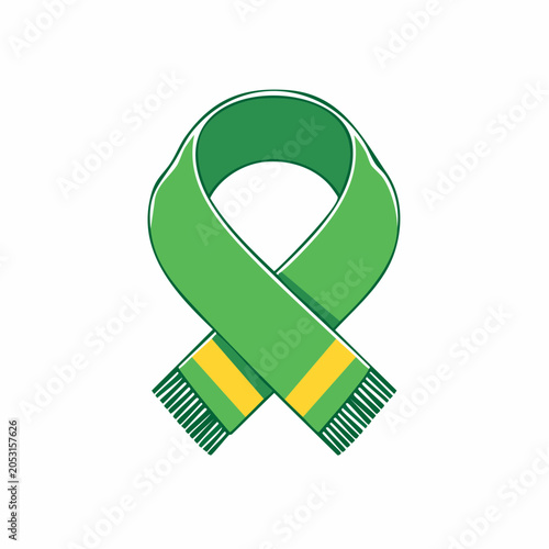 Green and Yellow Scarf Ribbon