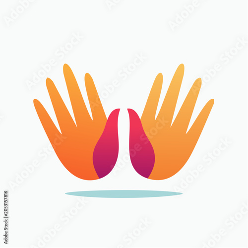 Stylized Hands in Prayer or Meditation Pose