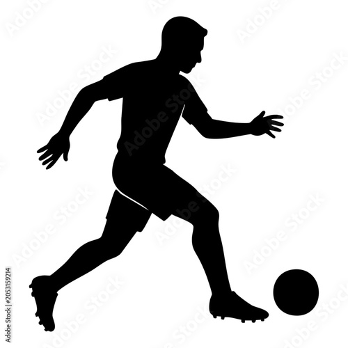 Black Soccer Silhouette Player.