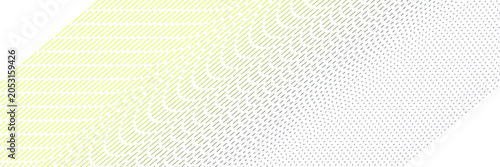 Abstract geometric pattern with gradient of yellow to gray lines and dots