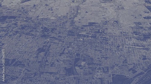 3D looped animation of city - Albuquerque New Mexico, USA