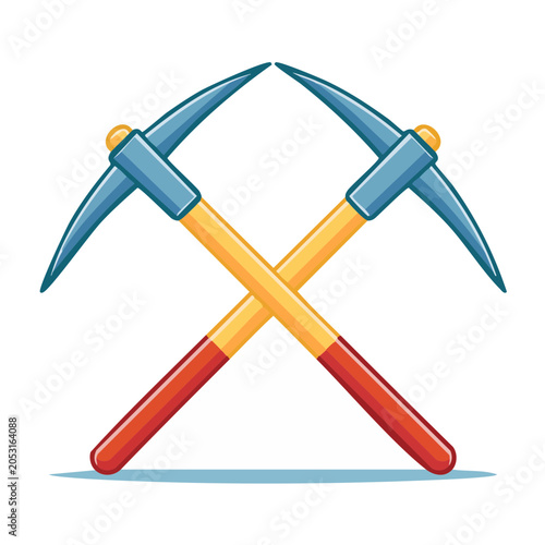 Two crossed pickaxes illustration