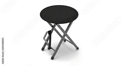 Portable Foldable Camping Stool Black Outdoor Furniture for Travel and Hiking