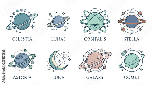Valokuva Cosmic Planets & Celestial Bodies Collection