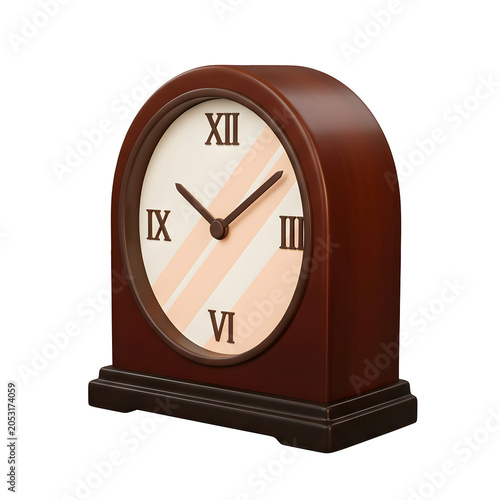 Vintage wooden mantel clock with Roman numerals