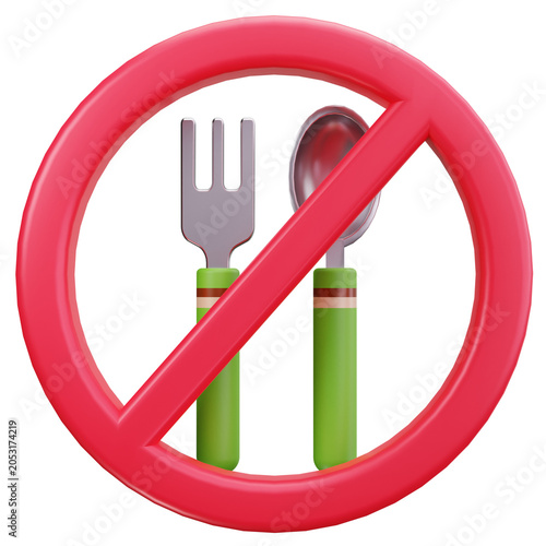 Fasting Diet Concept 3D Illustrations