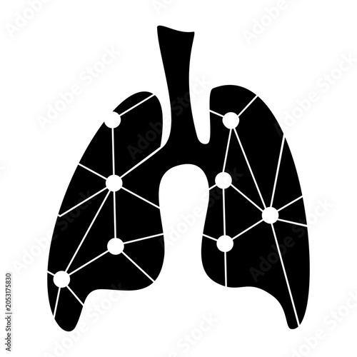 lungs black and white design vector art