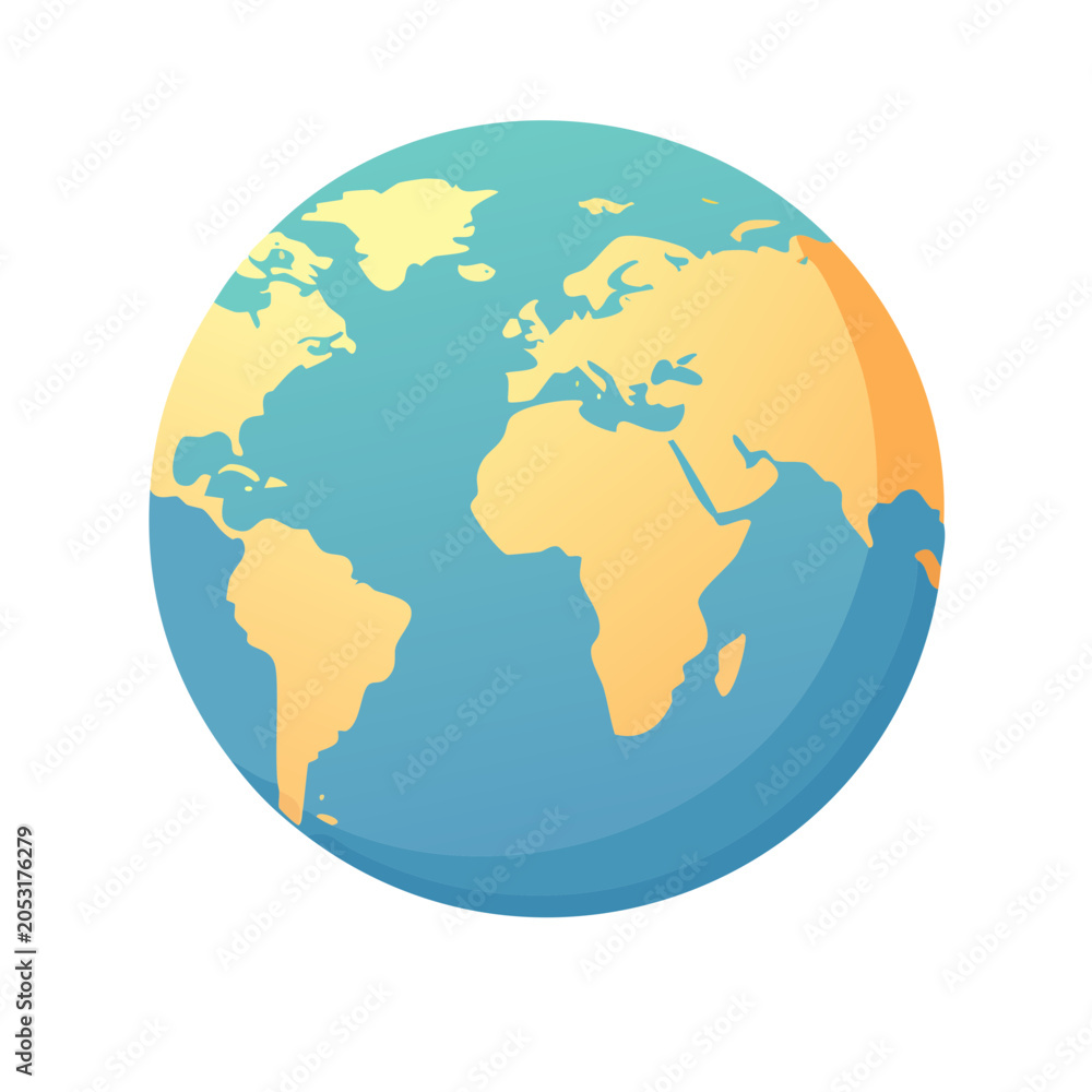 Obraz premium Flat design Earth globe illustration