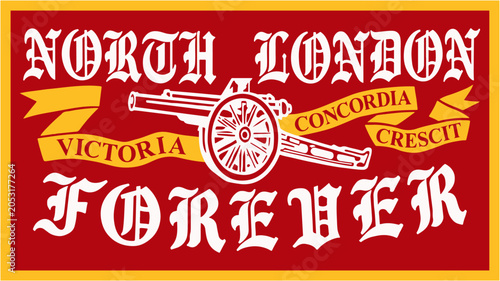 Photos north london arsenal football flag gunner canon design