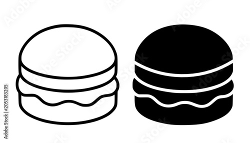 Konstfotografi Scone illustration, minimalist outline and silhouette icon for food design
