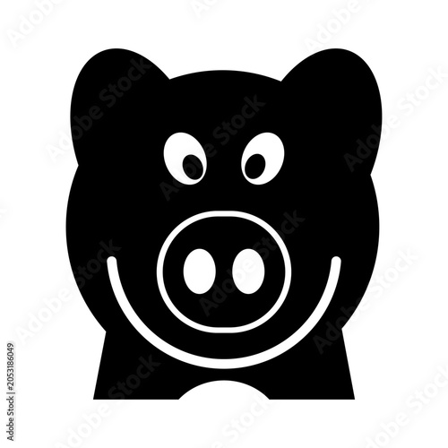 pig black and white design vector art