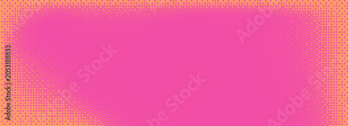 Pixelated bitmap gradient texture in yellow and pink color. Retro pixel art, glitch dither pattern, 8 bit background. Leisure or arcade games duotone border frame.Eps10