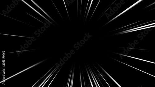 White anime manga speed lines against black background. Anime zoom speed lines animation in alpha channel transparent background.
Abstract dynamic anime speedlines animation. comic book animation.