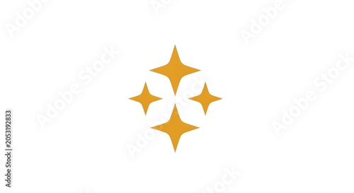 Golden star sparkles on white background for festive design