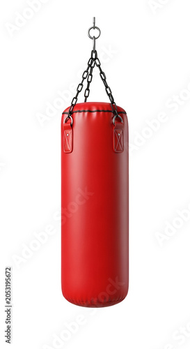 Realistic Red Punching Bag Isolated Transparent Background