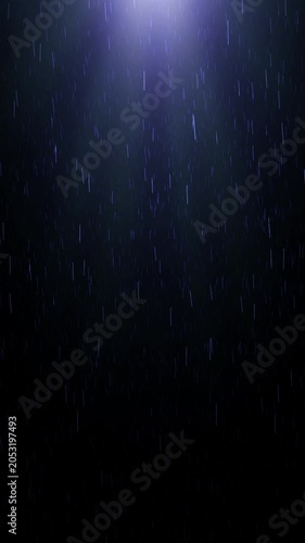 [Vertical 9:16]An animation of rain falling with light shining from above