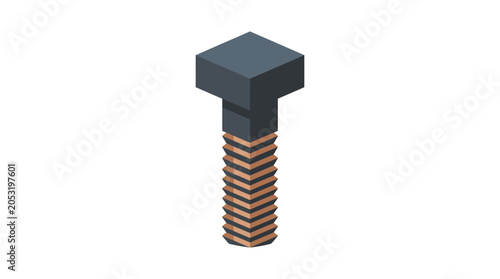 Quadro em tela Large Copper Screw with Bolt Head.