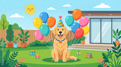 dog birthday vector