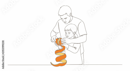 Fotografia Man holding a large orange snake.