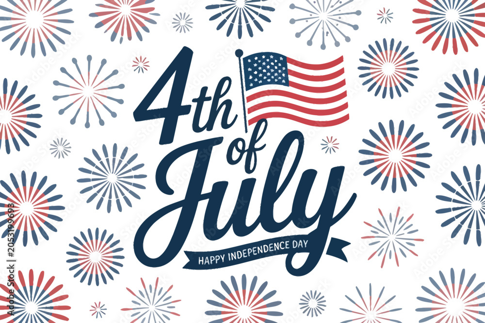 Fototapeta premium 4th of july celebration banner with patriotic red white