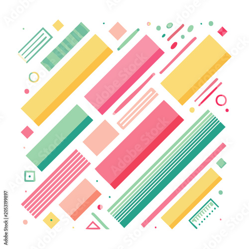 Abstract geometric pattern with colorful shapes and lines