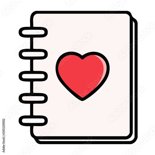 Notebook with heart icon
