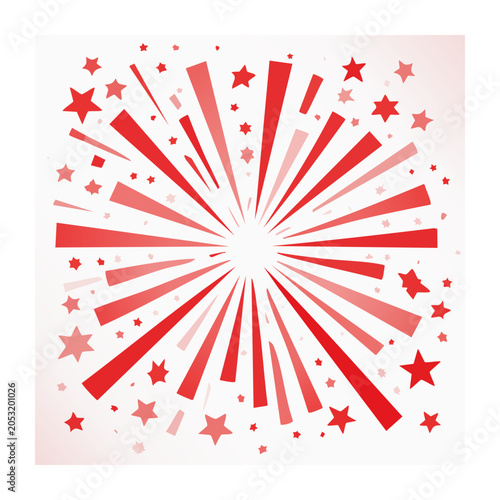 Red firework burst with stars illustration
