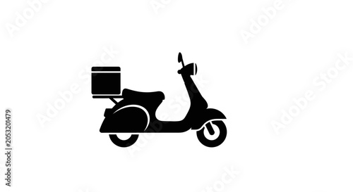 Fotografie Black silhouette of a scooter.