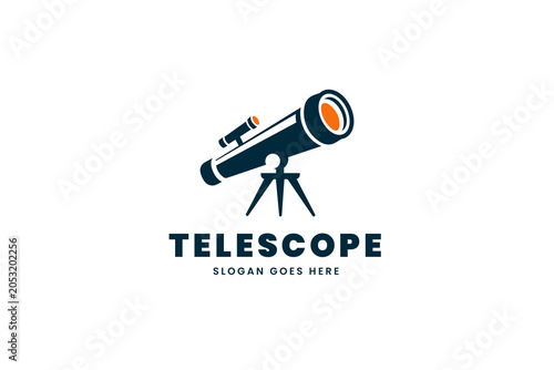 Telescope logo design template