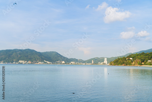 Afternoon sky with clouds, background on the beach near Patong.