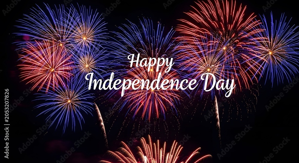 Fototapeta premium Spectacular independence day fireworks display at night