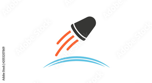 Bild auf Leinwand Rocket Ship Blasting Off Into Space.