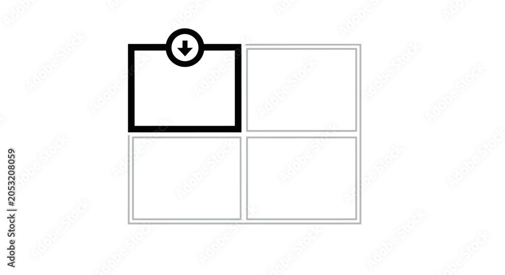 Photos Plus sign on a rectangle button.