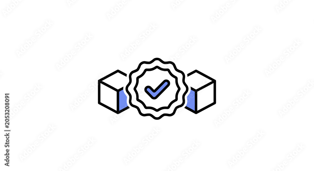 Фотография Quality control assurance check mark icon.