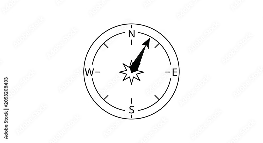 Tableau sur toile Compass Navigation Tool Direction Indicator.