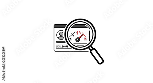 Schilderij op canvas Magnifying glass over ID card.
