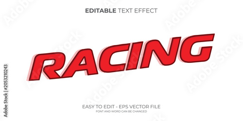 Racing editable text effect