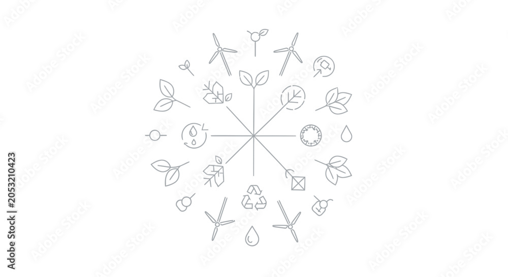 Obraz premium Eco Friendly Sustainable Energy Icons.