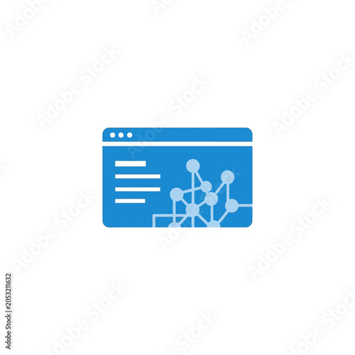 Blue Browser Interface Window Displaying Artificial Intelligence Neural Network Data Connection Structure Icon