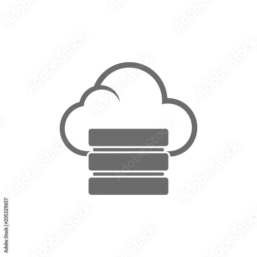 Minimalist cloud server icon depicting secure data storage and advanced network computing solutions for modern digital infrastructure and scalable business operations
