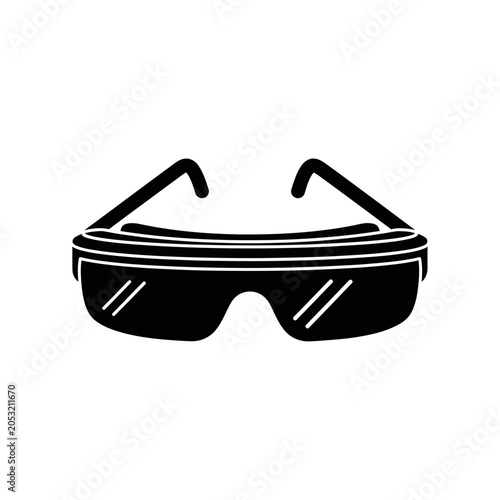 Minimalist Protective Safety Goggles Icon for Industrial Eye Protection and Lab Workplace Health and Safety Compliance