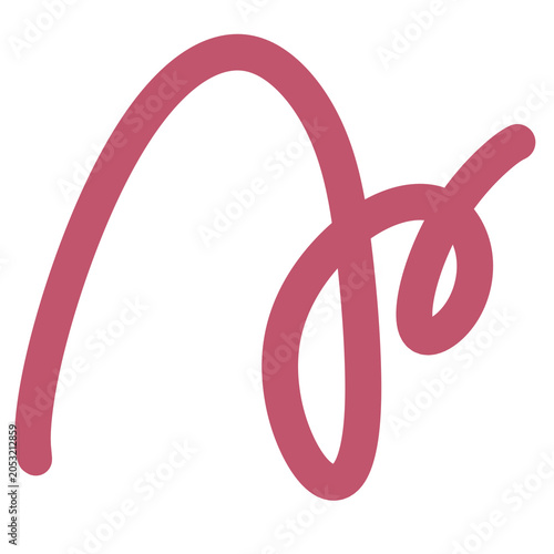 Dynamic Freehand Curved Line Vector Illustration