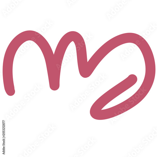 Minimalist Hand Drawn Pink Scribble Line Element