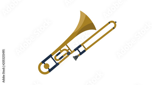 Картината върху платно Trombone Instrument Brass Music Golden.