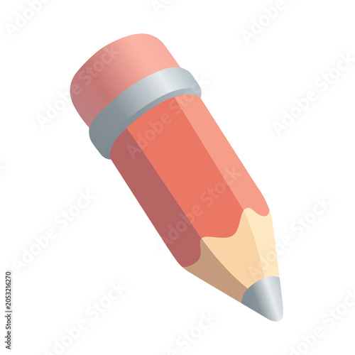 Realistic pencil vector with rubber eraser